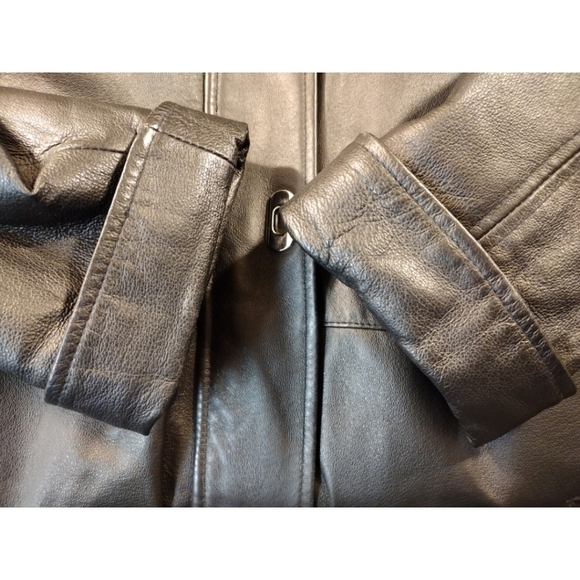 Croft & Barrow Woman black leather toggle coat with removable faux fur t… - Picture 7 of 16